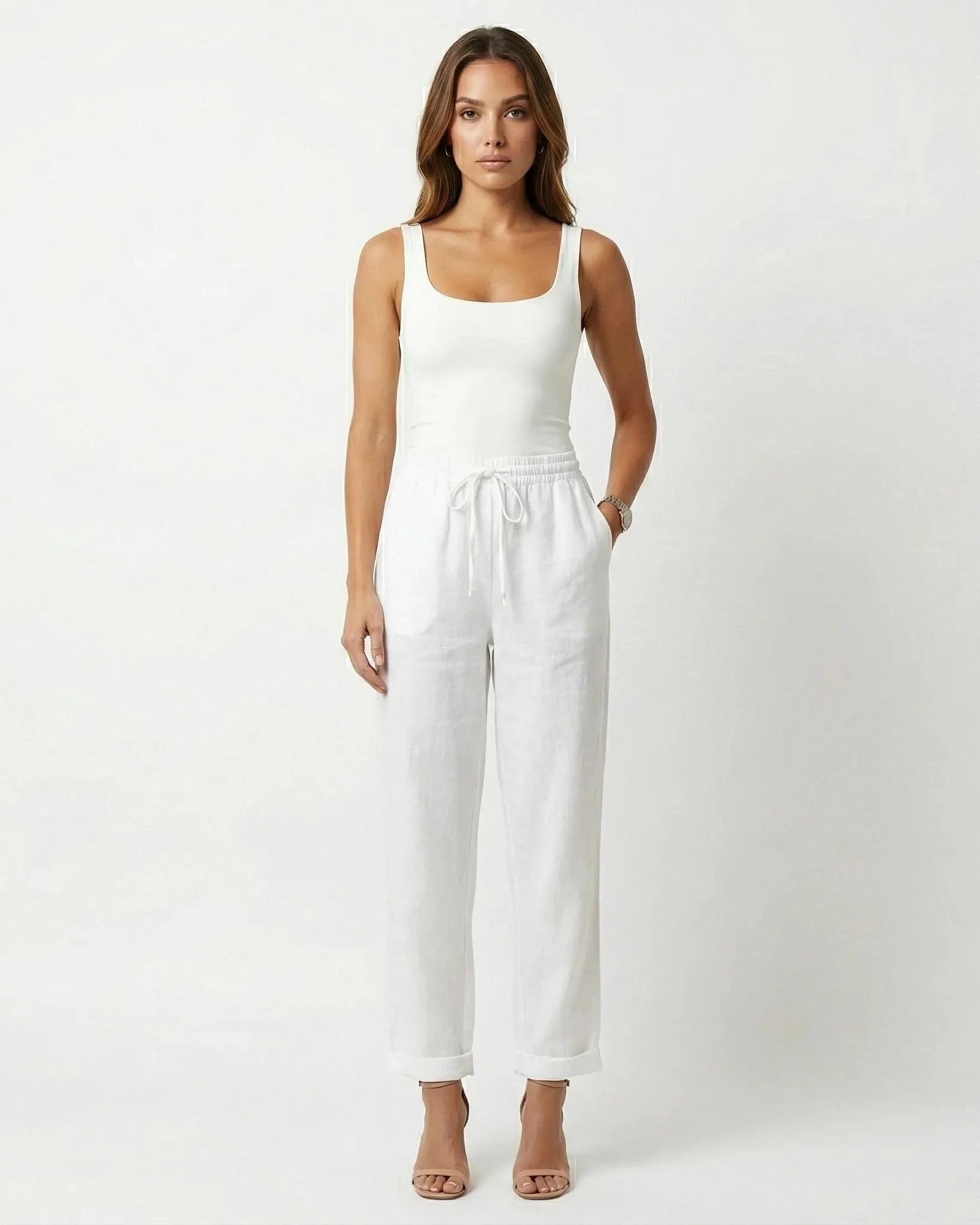 Marley | High Waist Pleated Ankle Trousers