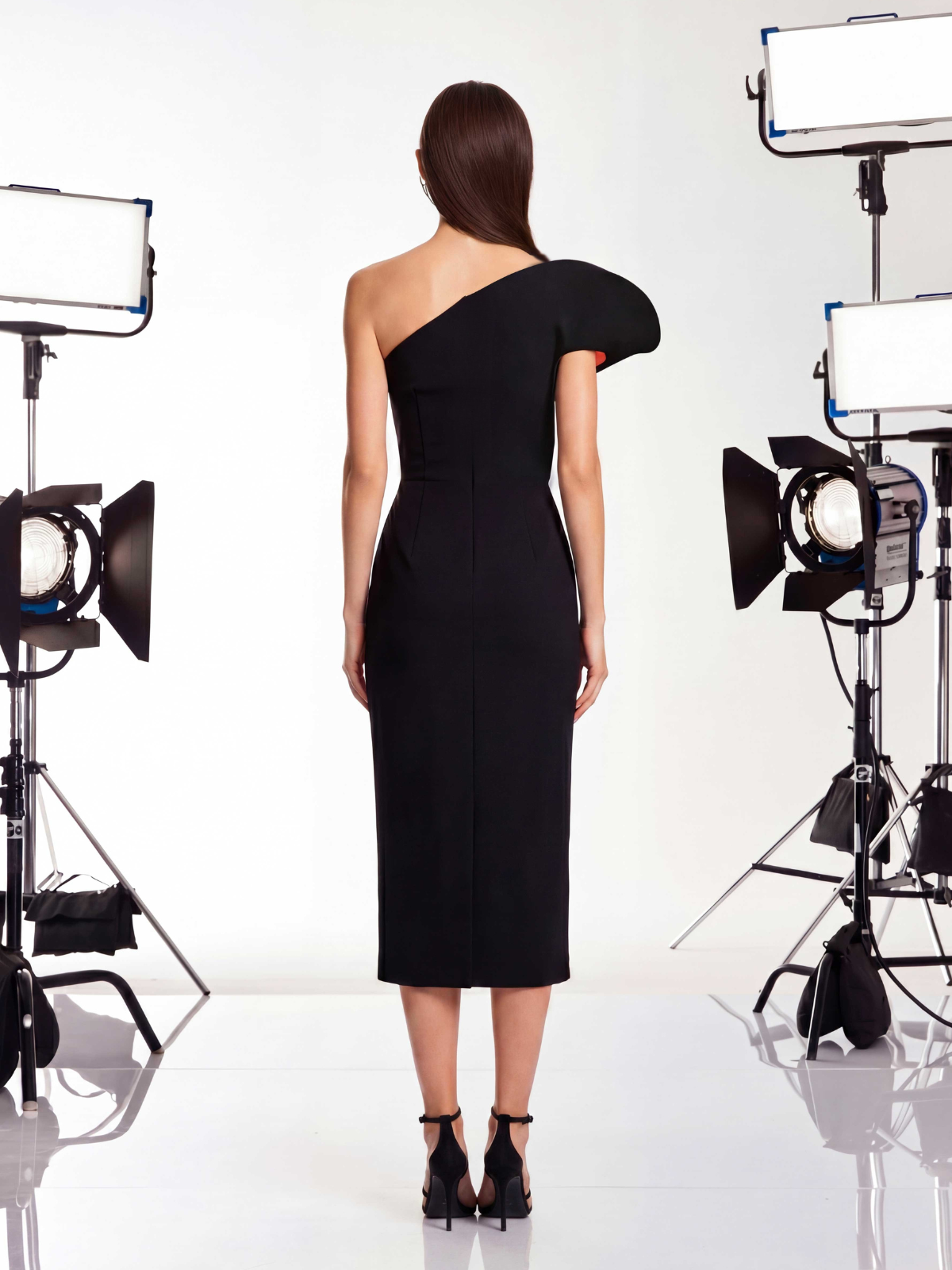Ximena | One-Shoulder Cocktail Midi Dress