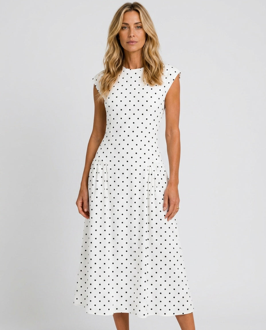 Dottie | Flowy Polka Dot Midi Dress