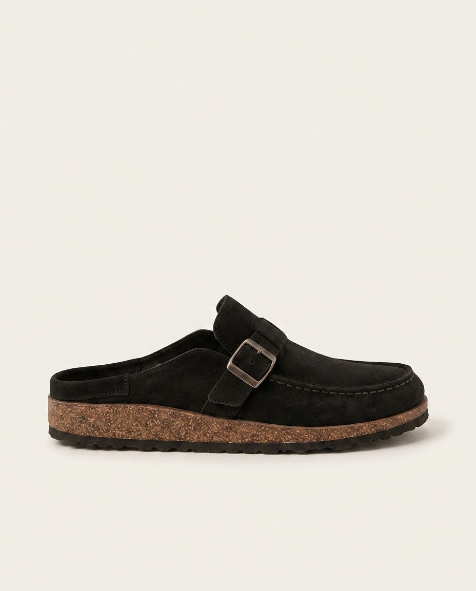 Maeve | Slip-On Buckle Detail Closed Toe Mule Clogs