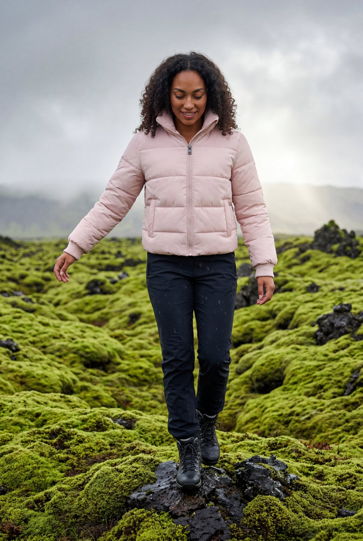 Alba | Cropped High-Collar Quilted Puffer Jacket