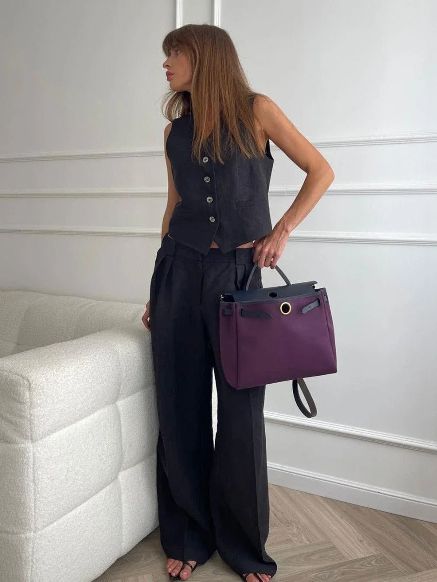 Orla | Sleeveless Linen-Blend Vest & Trousers Co-ord Set