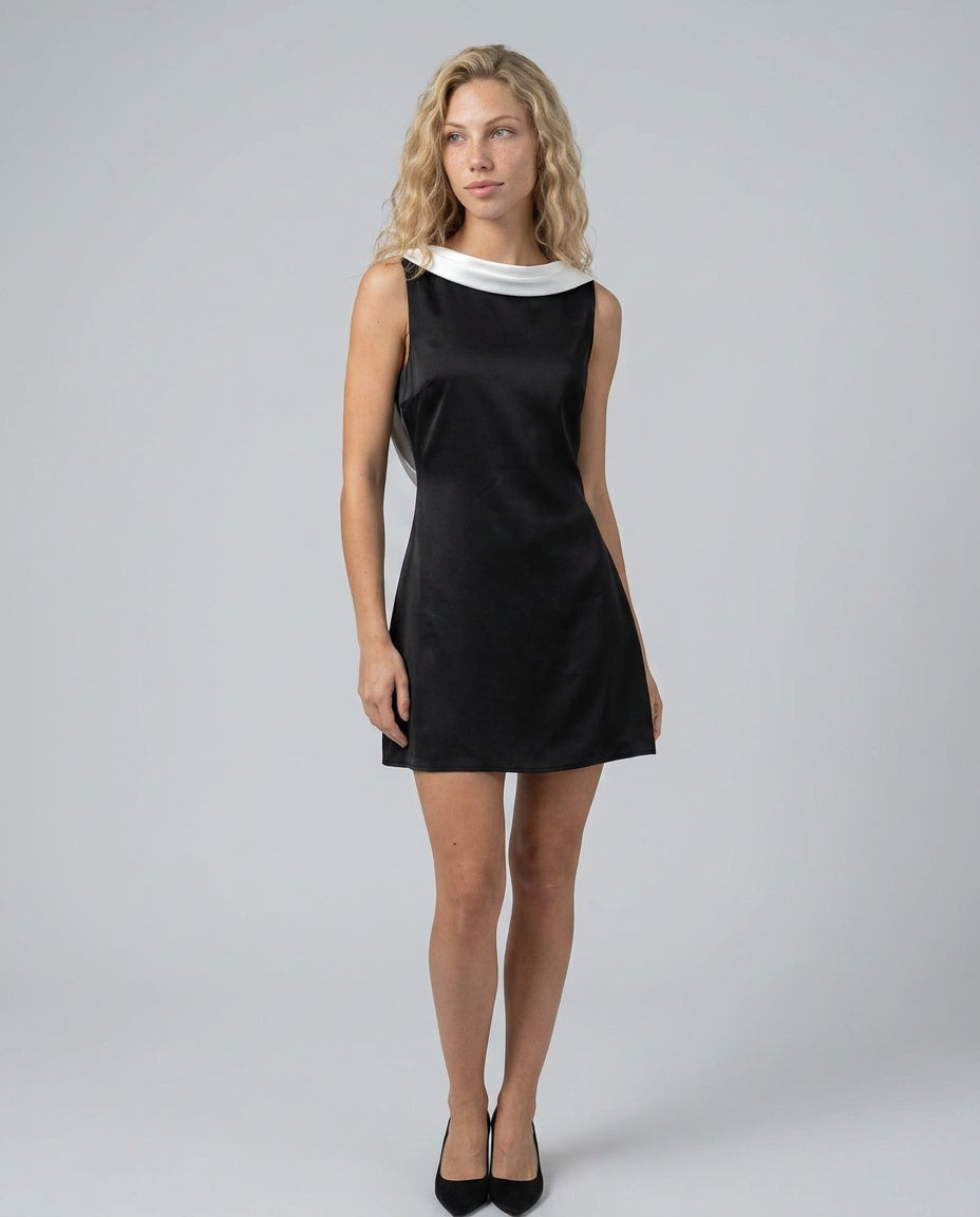 Women's Cowl Neck Backless Mini Dress