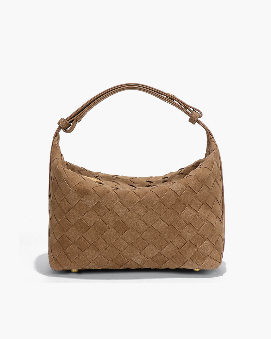 Woven Vegan Suede Shoulder Bag