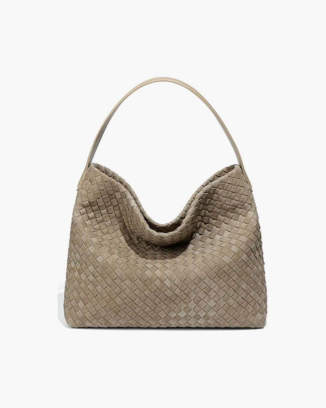 Structured Faux Suede Laptop Tote Bag