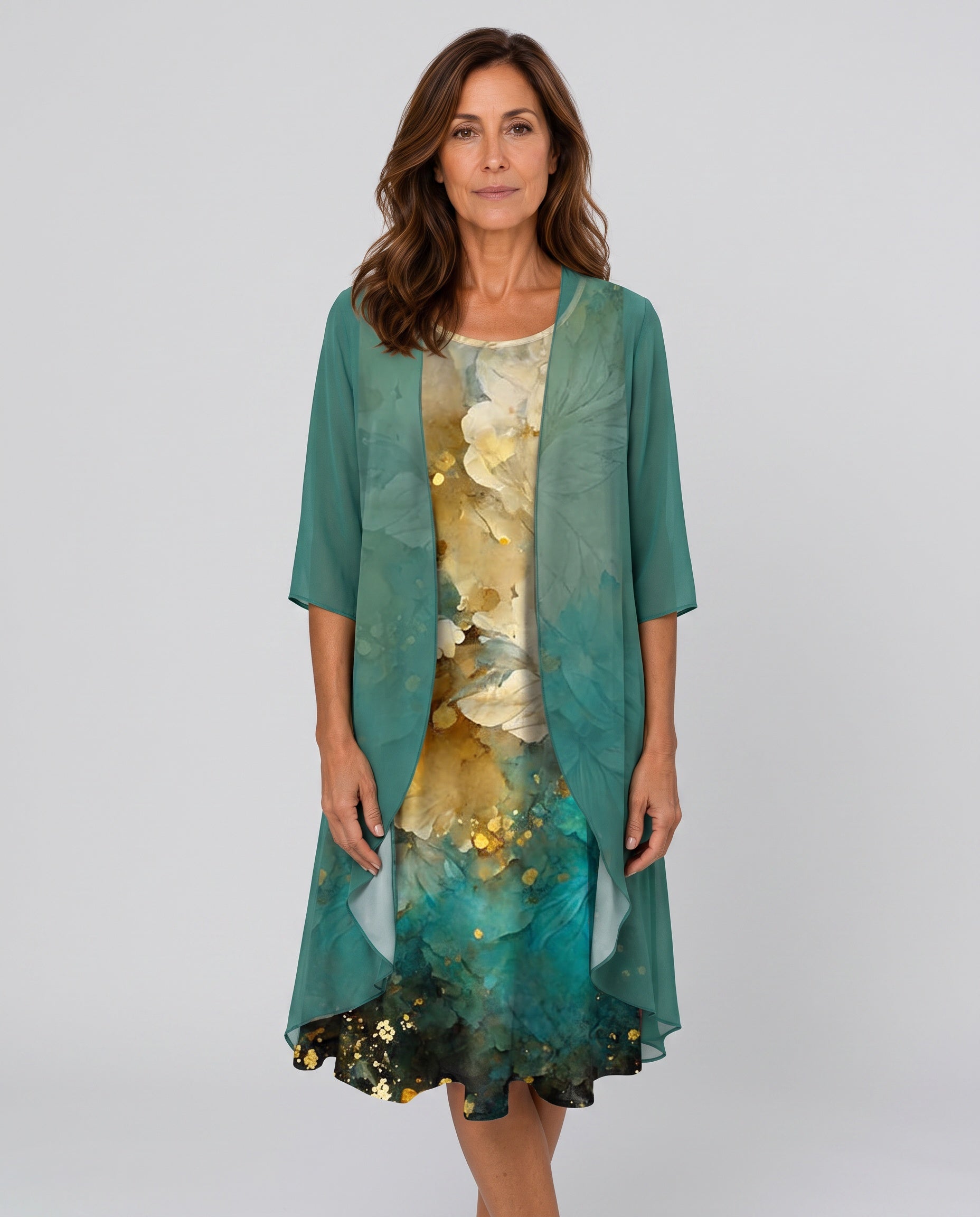 Orla | Layered Open Front Midi Dress