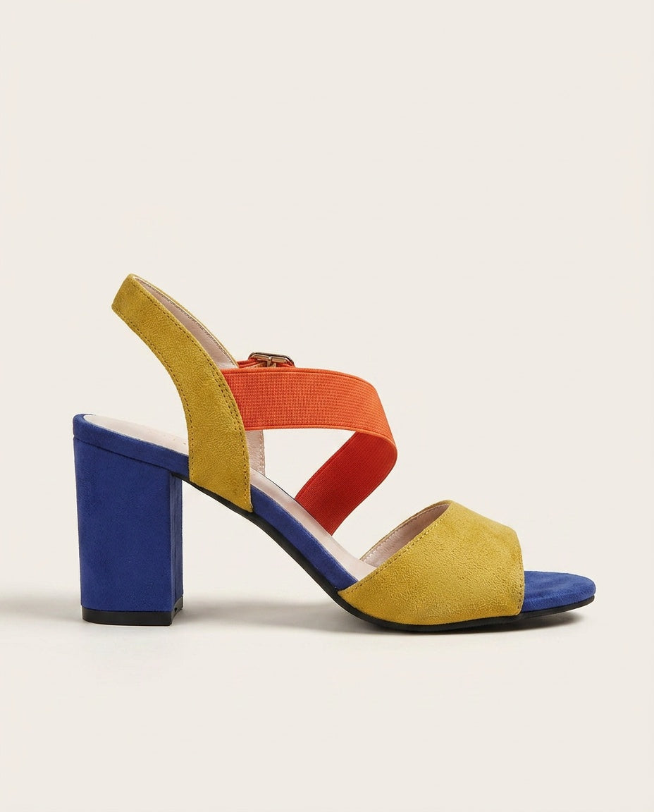 Azura | Ocean Blue Block Heel Sandals