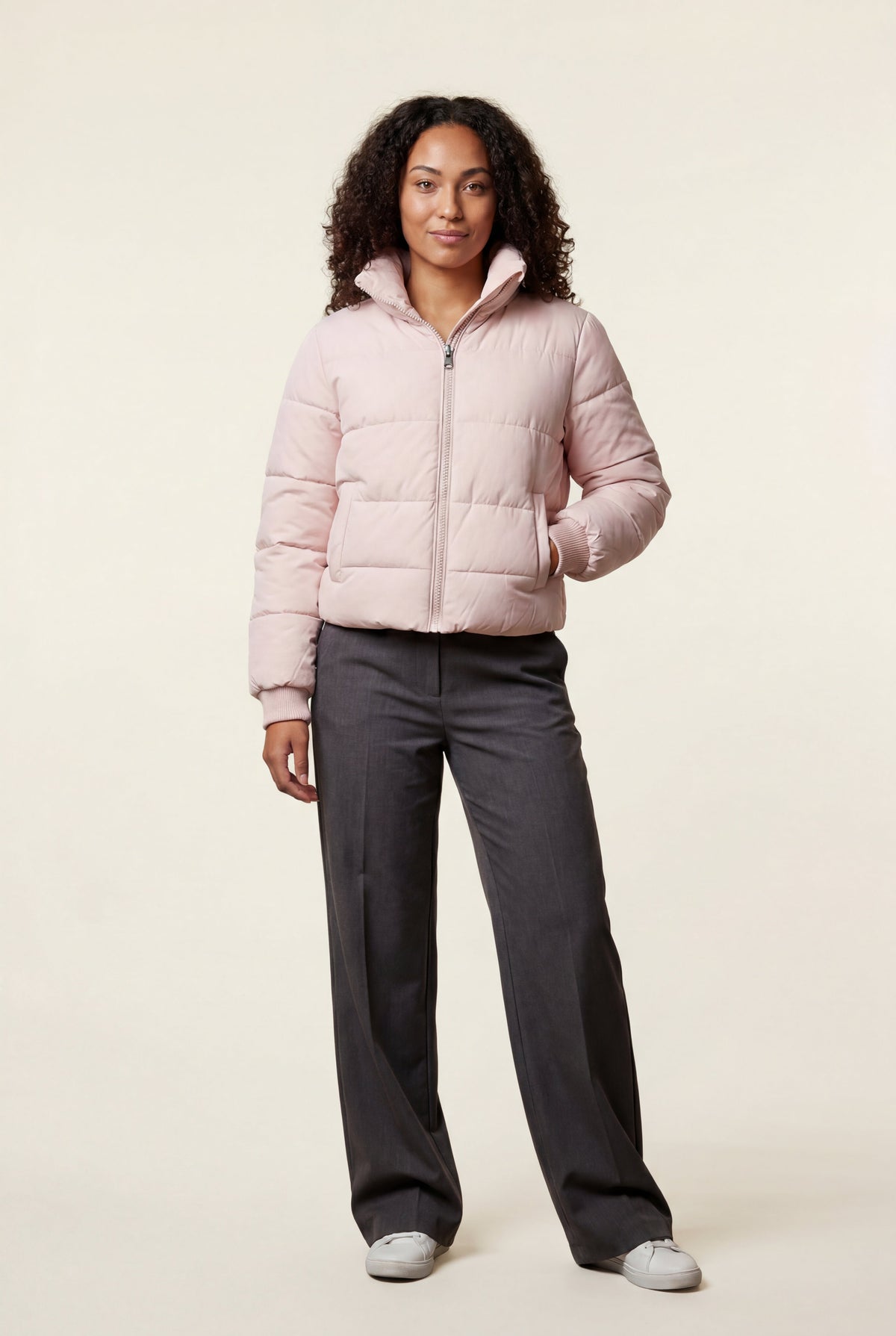 Alba | Cropped High-Collar Quilted Puffer Jacket