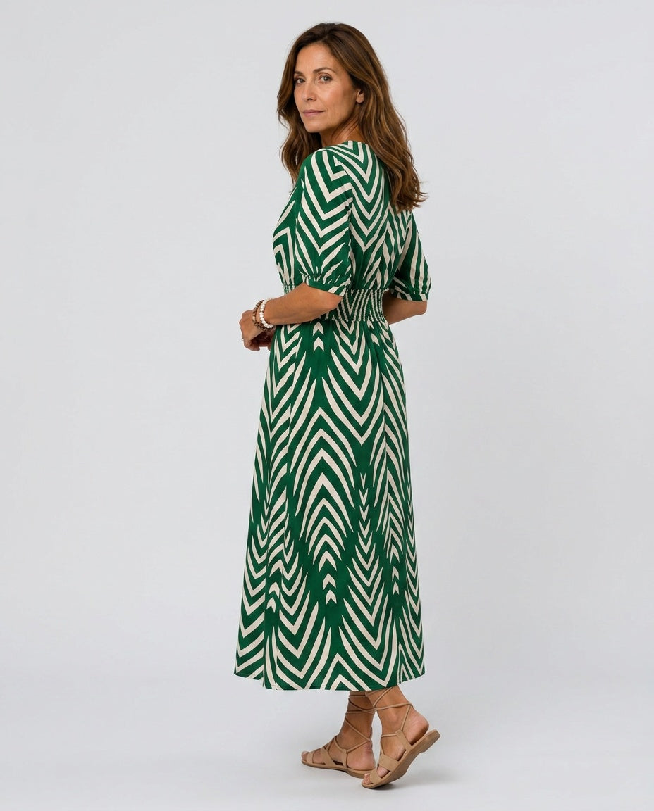 Maisie | Flared Ruffle Short Sleeve Midi Dress