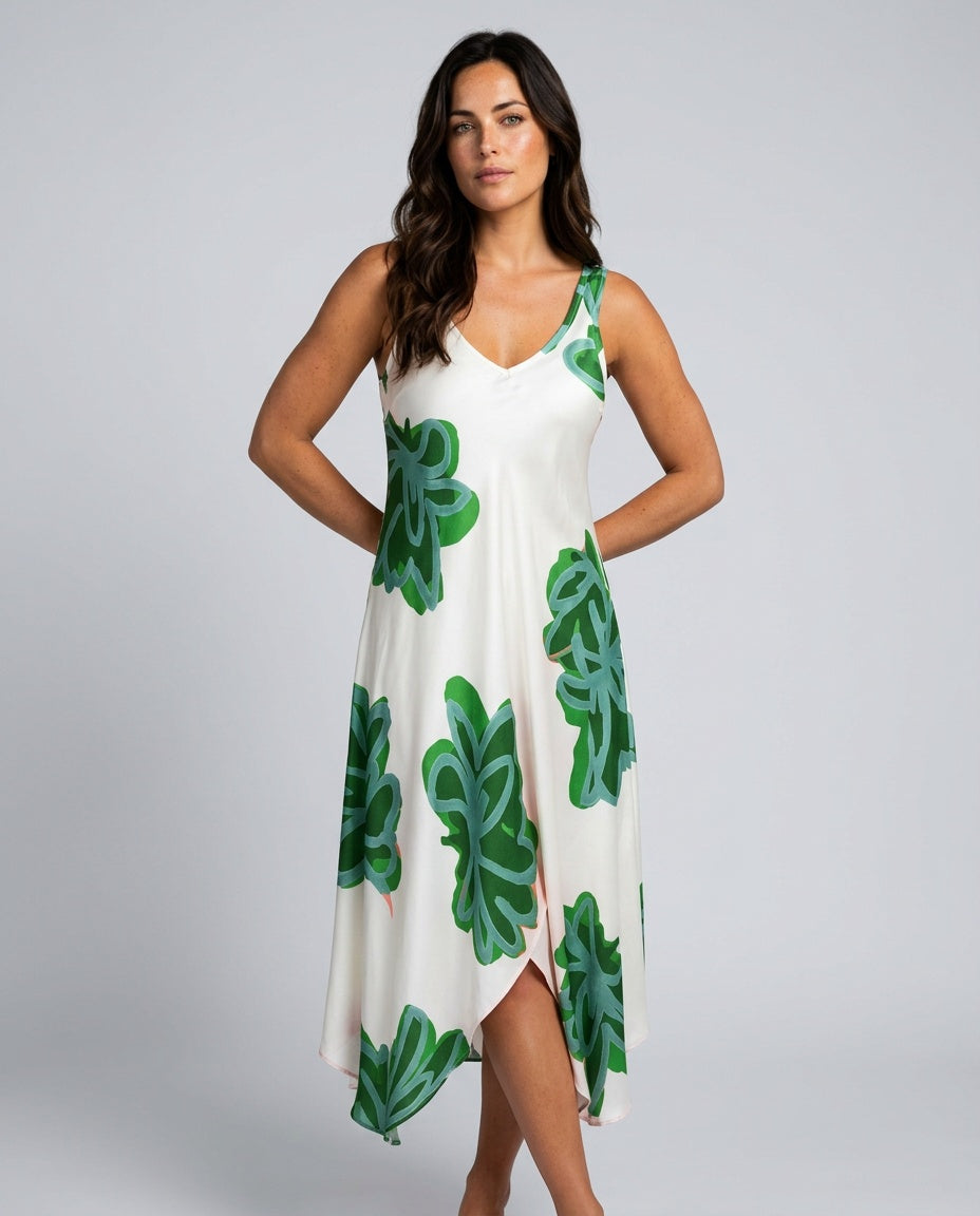 Nuria | Printed Spaghetti Strap Summer Maxi Dress