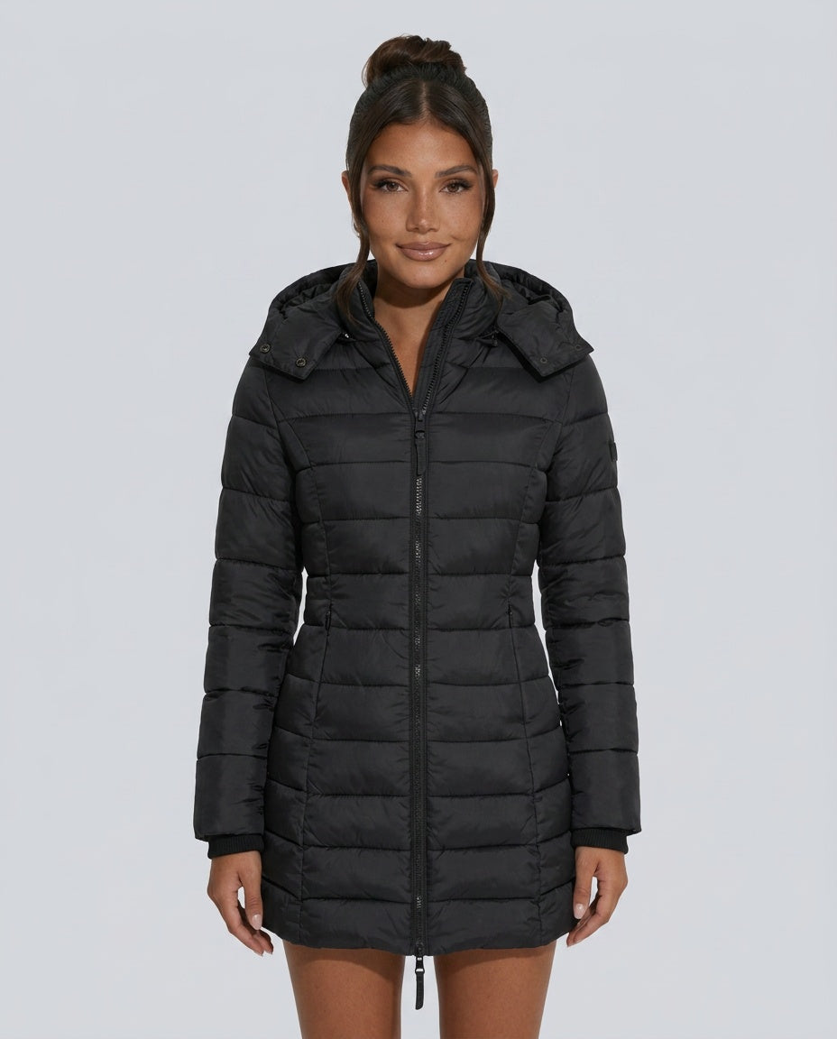 Freyja | Longline Quilted Hooded Puffer Coat