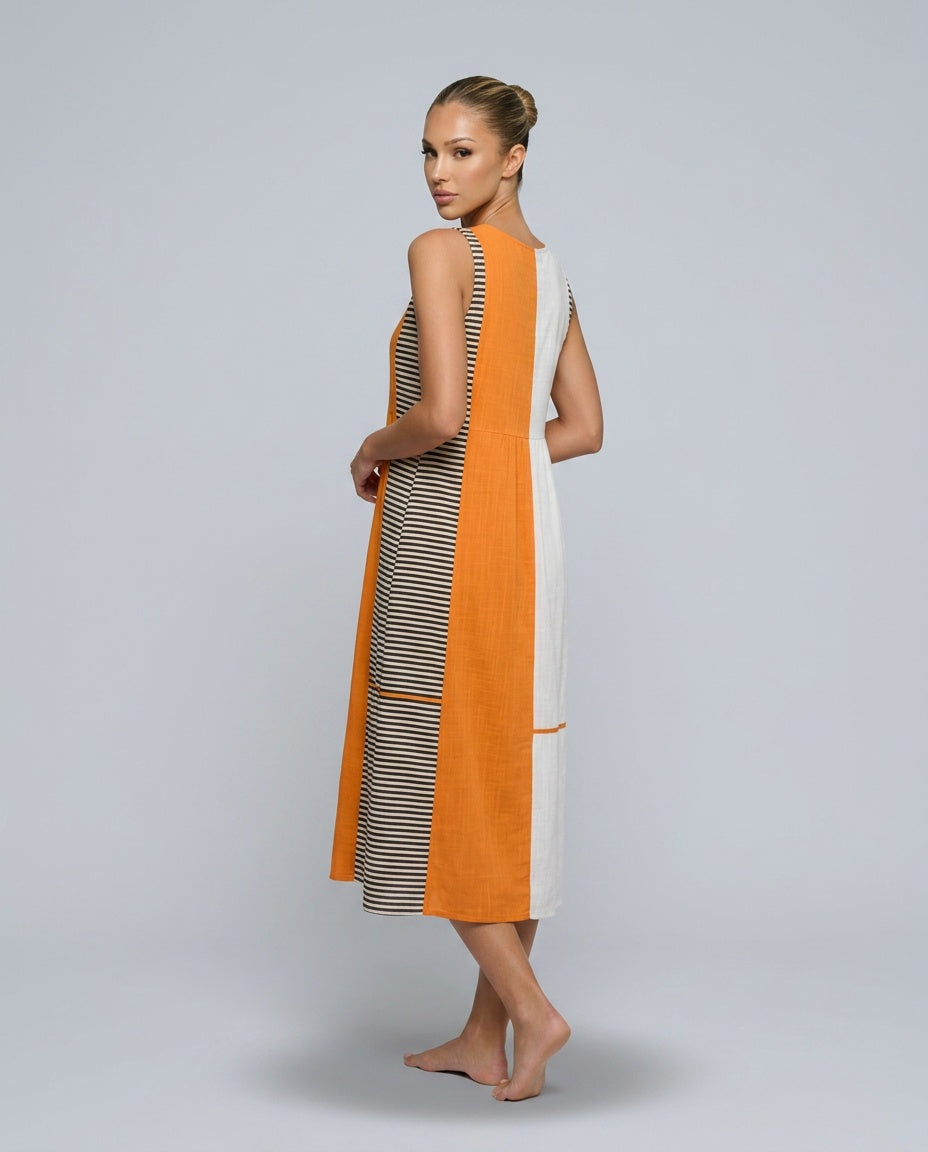 Anouk | Colour Block Stripe Midi Dress