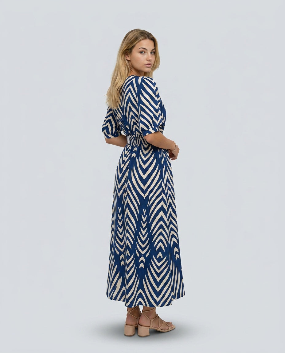 Maisie | Flared Ruffle Short Sleeve Midi Dress