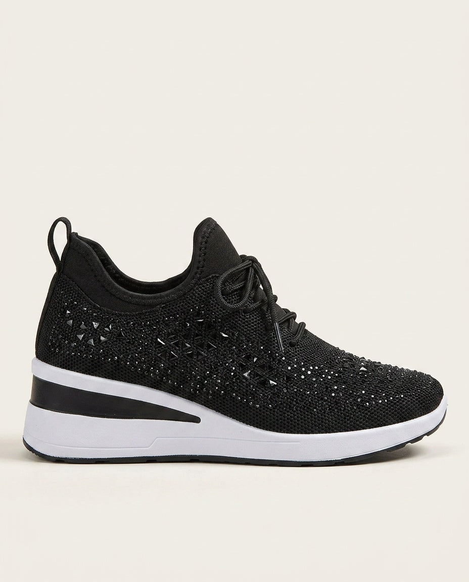 Nuria | Rhinestone Cushioned Platform Sneakers