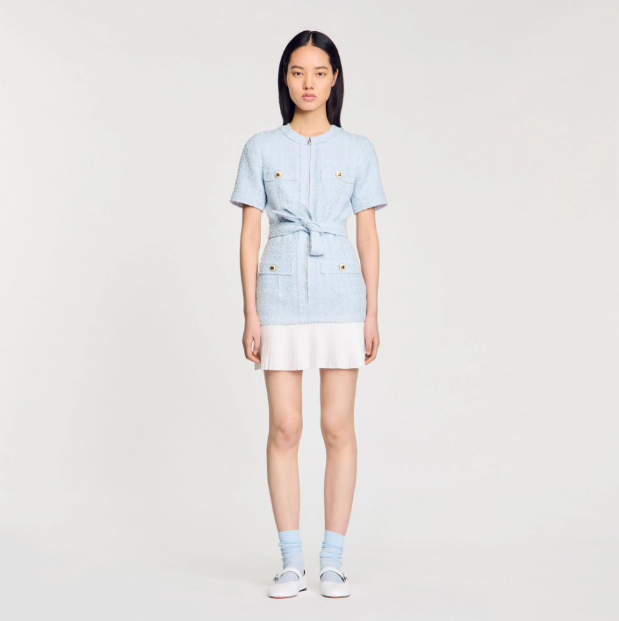 Ellie | Boucle Patch Pocket Tweed Mini Dress