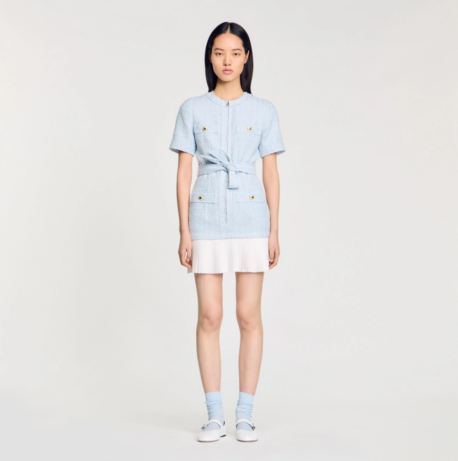 Ellie | Boucle Patch Pocket Tweed Mini Dress