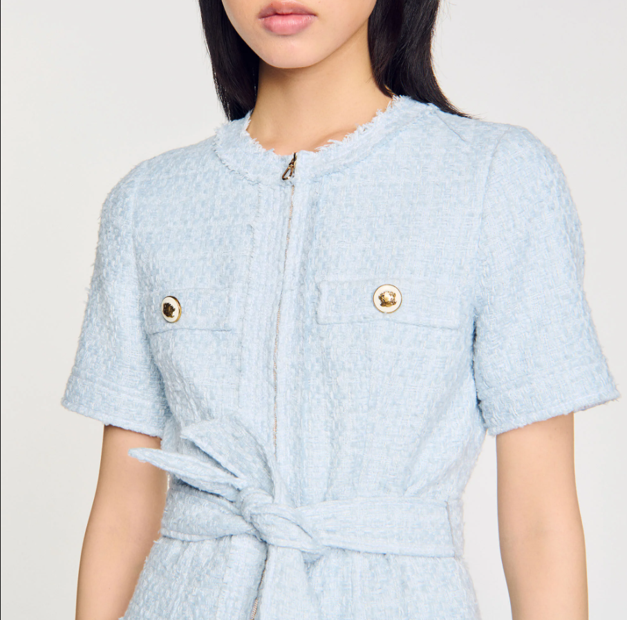Ellie | Boucle Patch Pocket Tweed Mini Dress