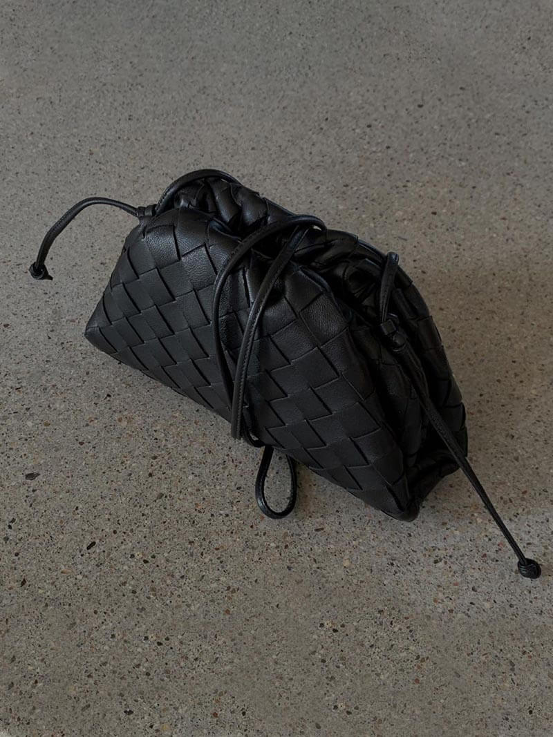 Compact Woven Texture Crossbody Pouch