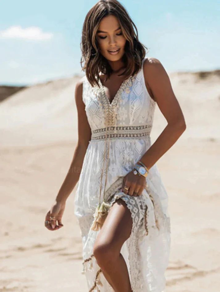 Josie | Flowy Boho Cotton-Blend Maxi Dress