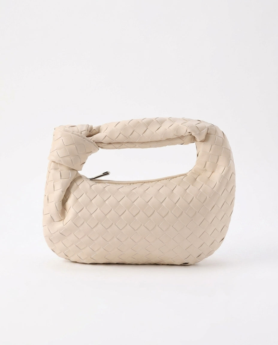 Woven Convertible Mini Bag with Silver Hardware