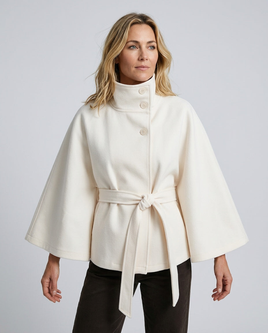 Tessa | Belted Cape Sleeve Coat