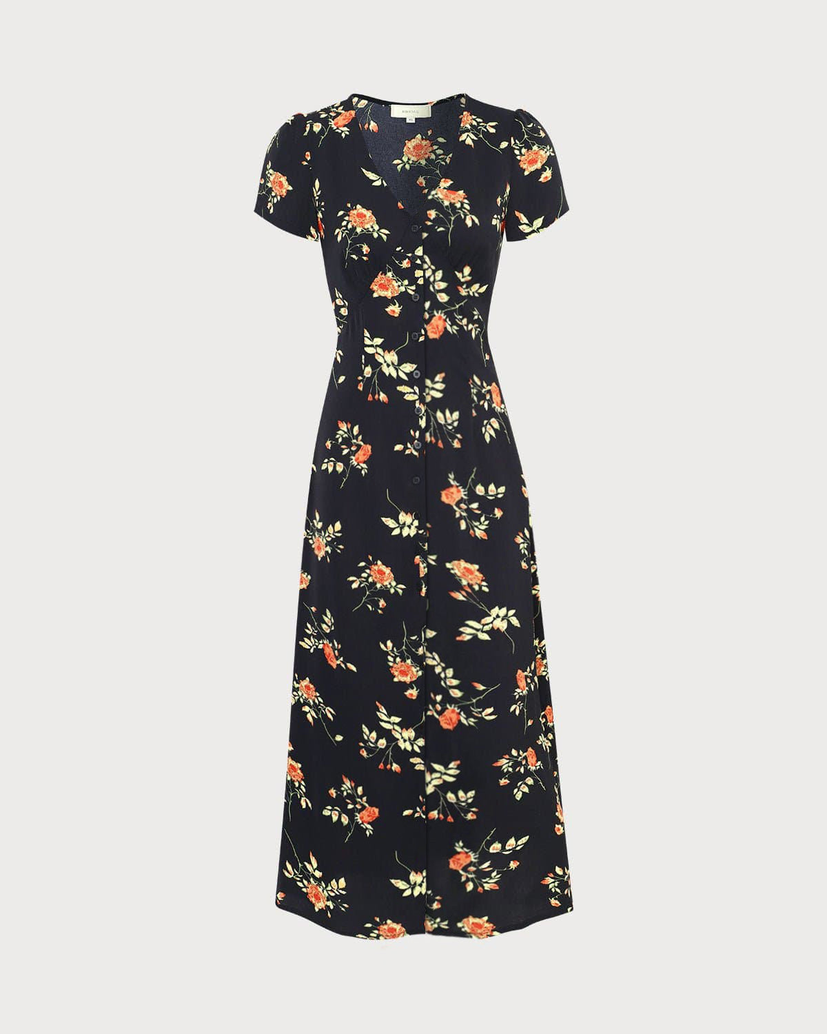 Adeline | V-Neck Floral Short Sleeve Maxi Dress