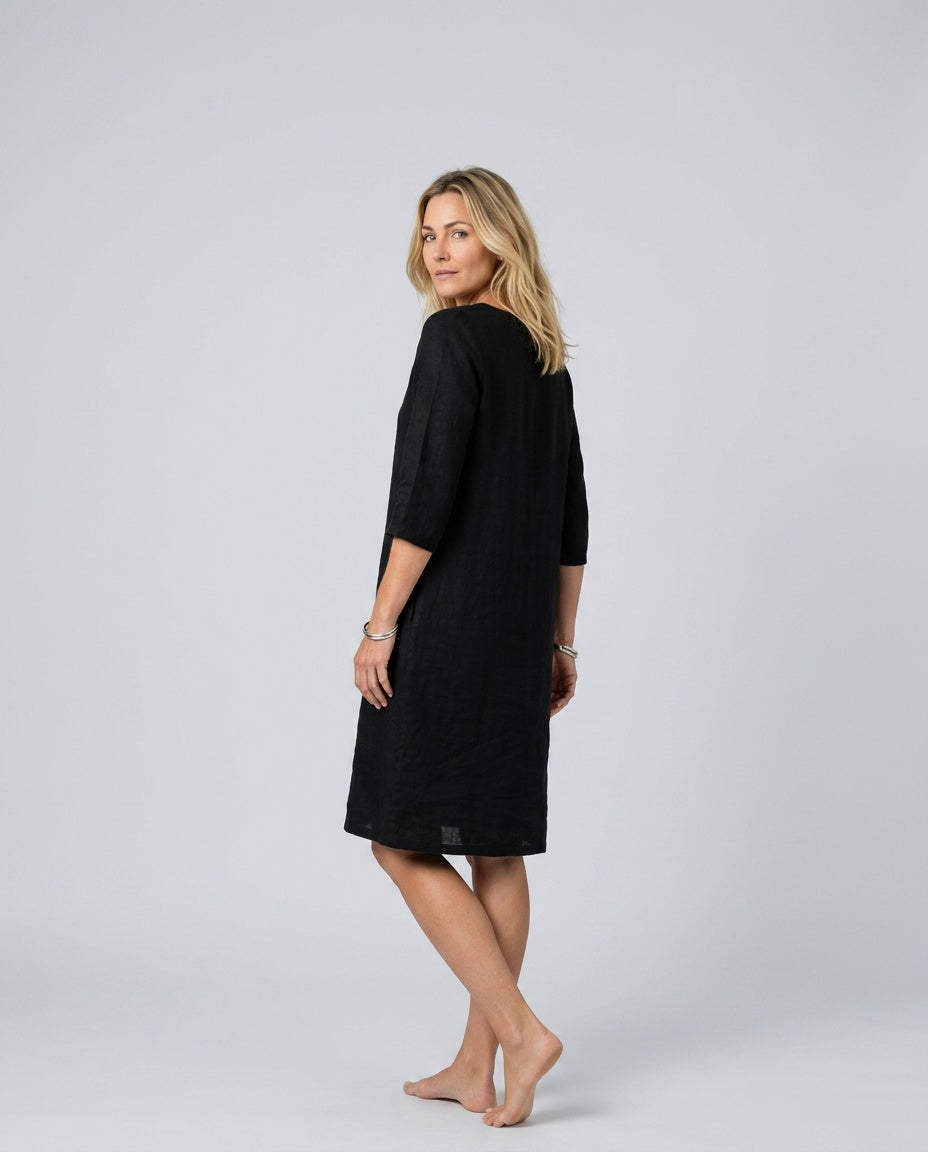Dahlia | V-Neck 3/4 Sleeve Casual Midi Dress
