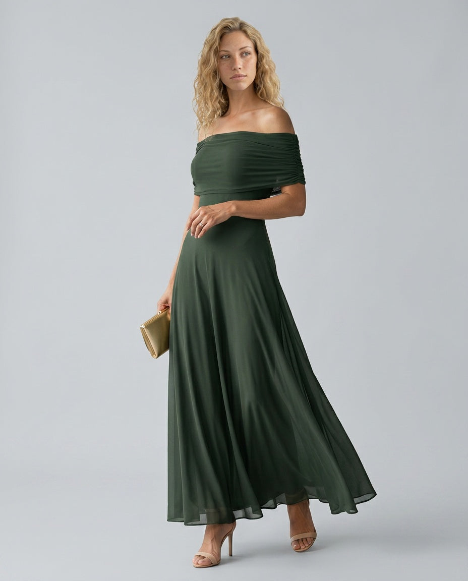 Marley | Off-Shoulder Draped Midi Dress