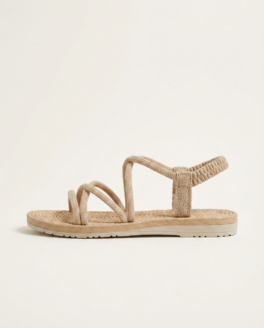 Salma | Strappy Open Toe Flat Sandals