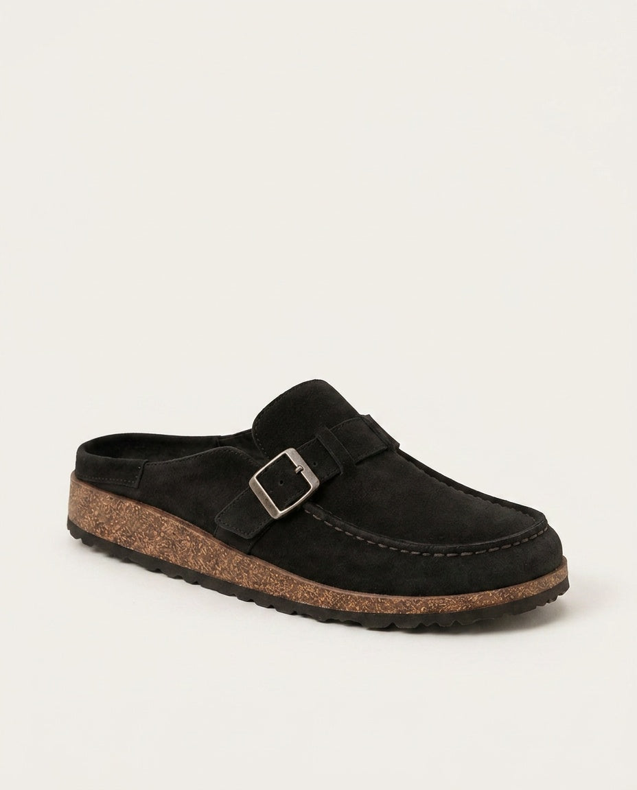 Maeve | Slip-On Buckle Detail Closed Toe Mule Clogs