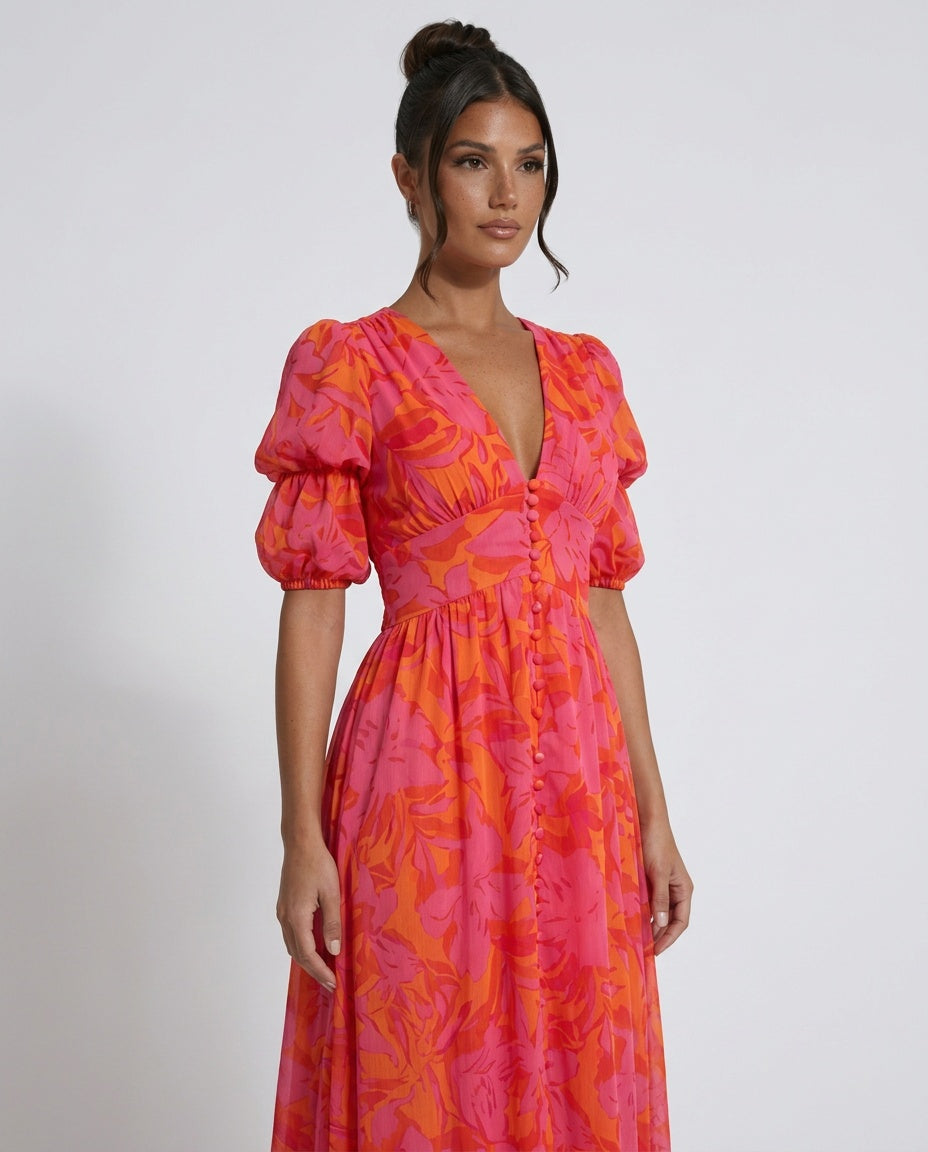 Florette | Floral Print Garden Party Maxi Dress