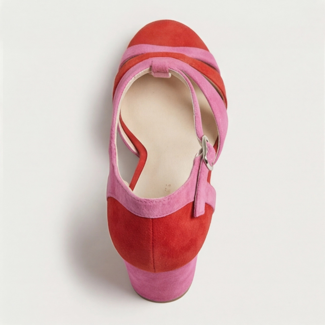Una | Block Heel Open Toe Ankle Strap Sandals