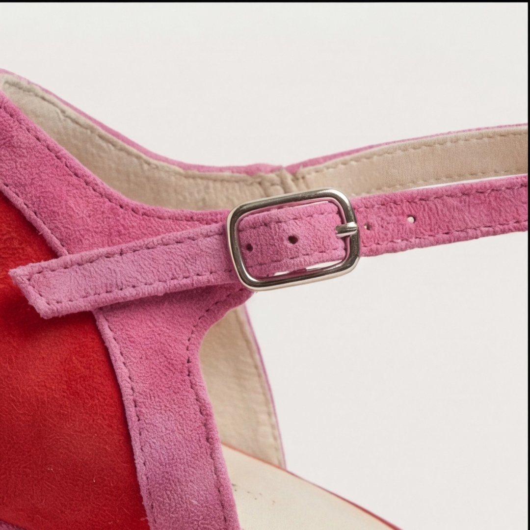 Una | Block Heel Open Toe Ankle Strap Sandals