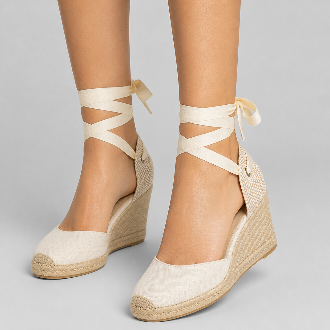 Ruby | Closed-Toe Ankle-Tie Jute Wedge Espadrille