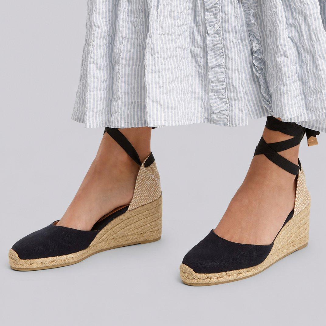 Ruby | Closed-Toe Ankle-Tie Jute Wedge Espadrille