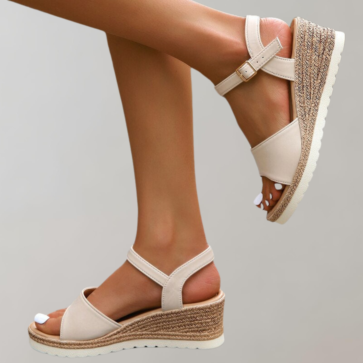 Alejandra | Leather Buckle Strap Wedge Sandals