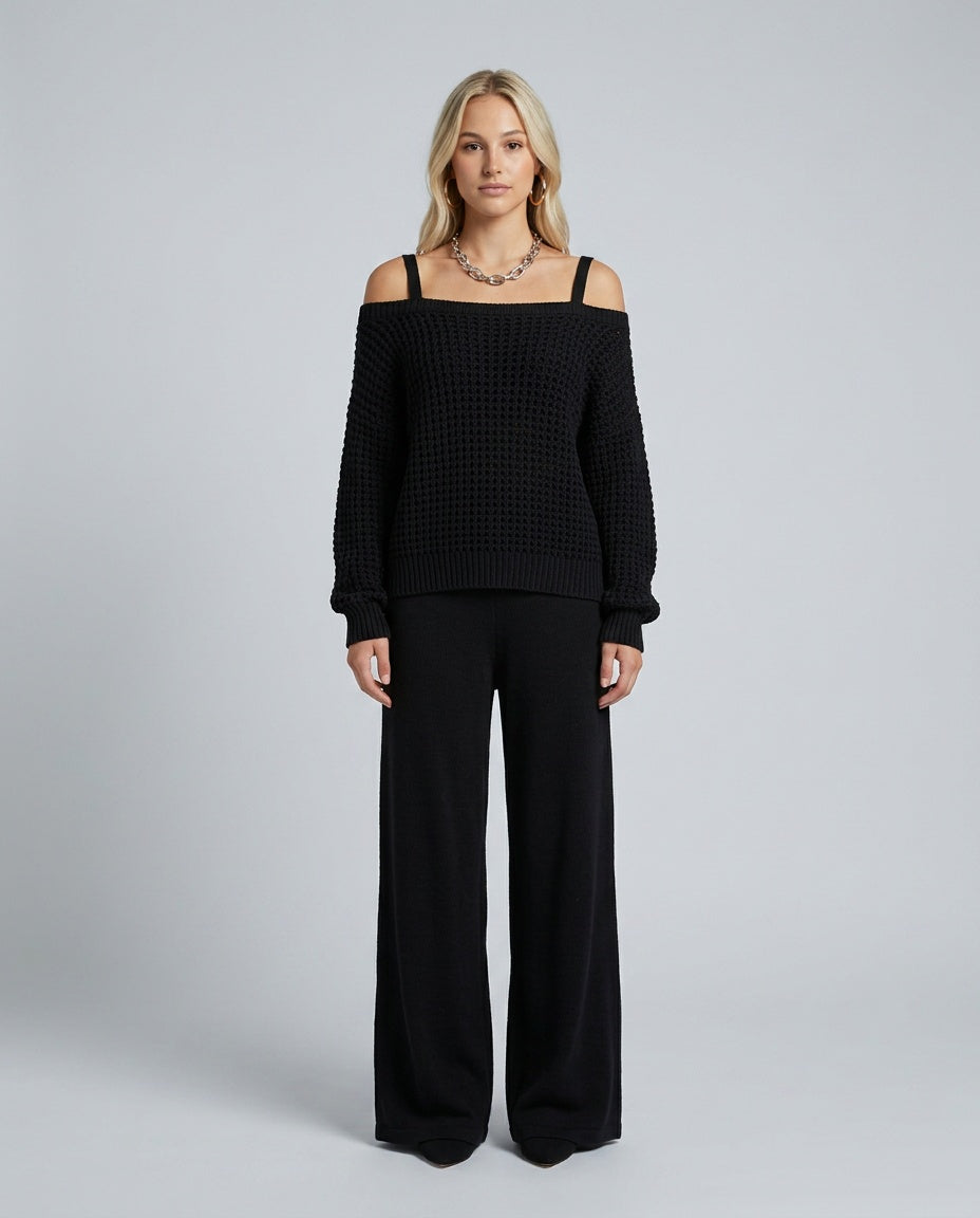 Chloe | Textured Off-Shoulder Two-Piece Set