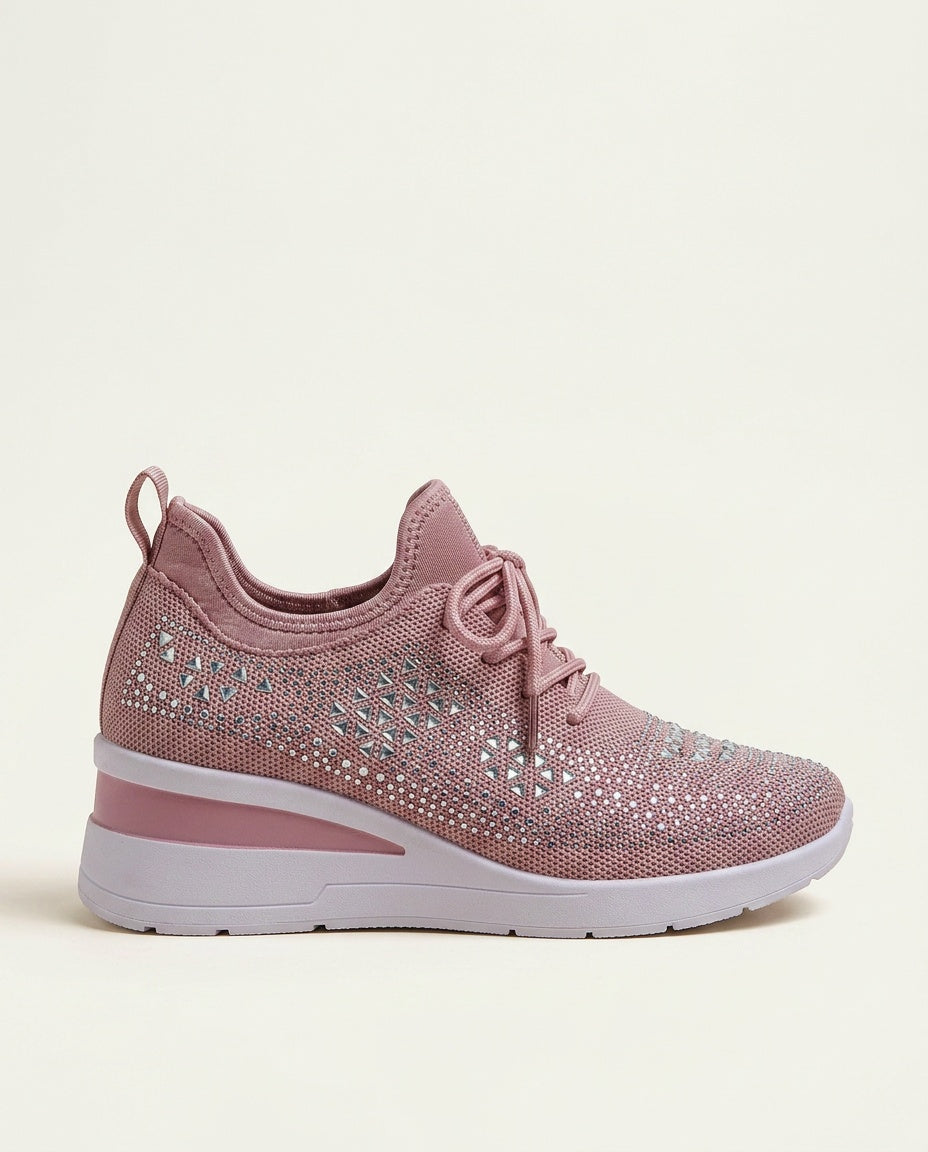 Nuria | Rhinestone Cushioned Platform Sneakers