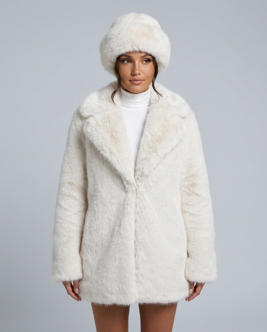 Windproof Faux Fur Beanie with Ear Coverage