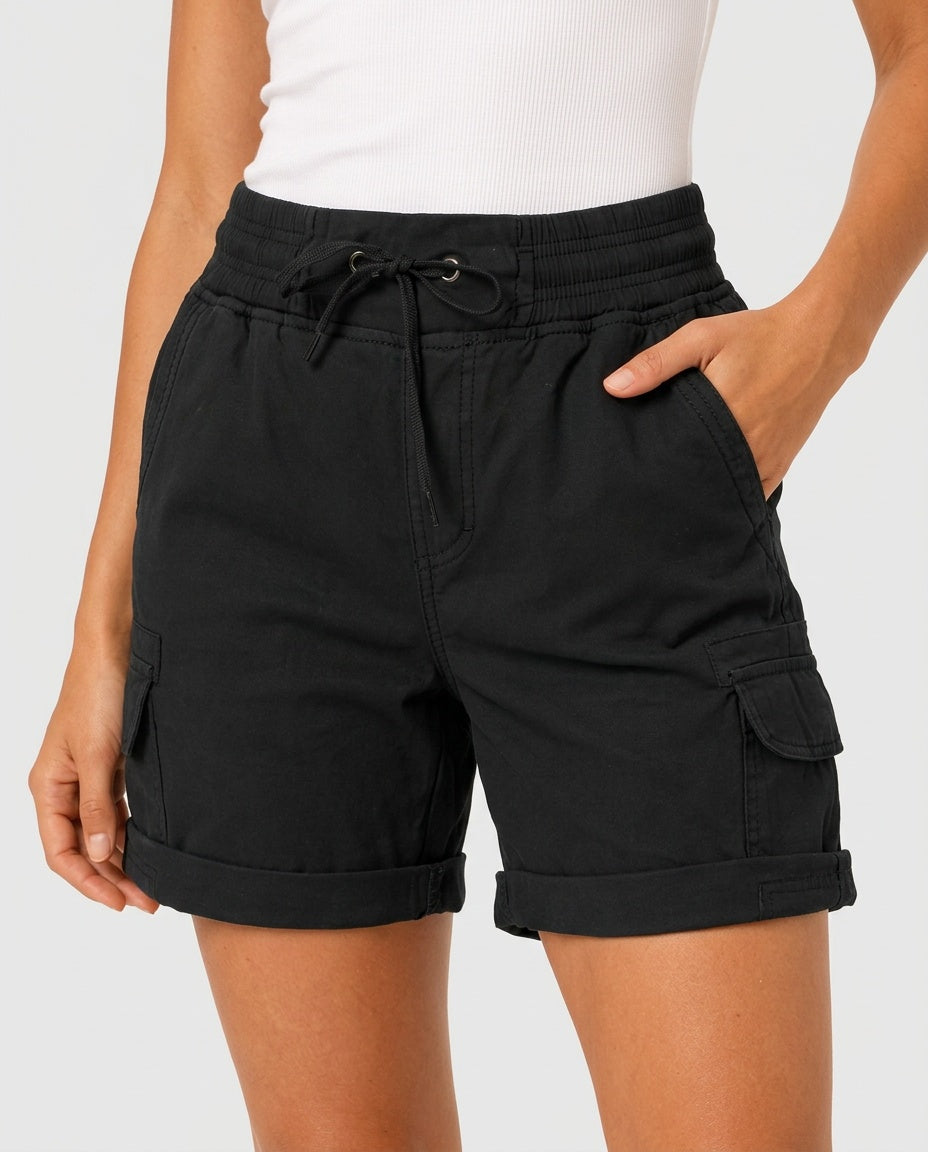 Isolde | Relaxed Cargo Shorts with Drawstring & Flap Pockets