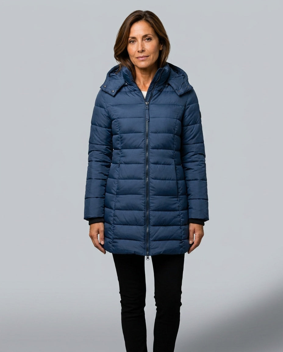 Freyja | Longline Quilted Hooded Puffer Coat