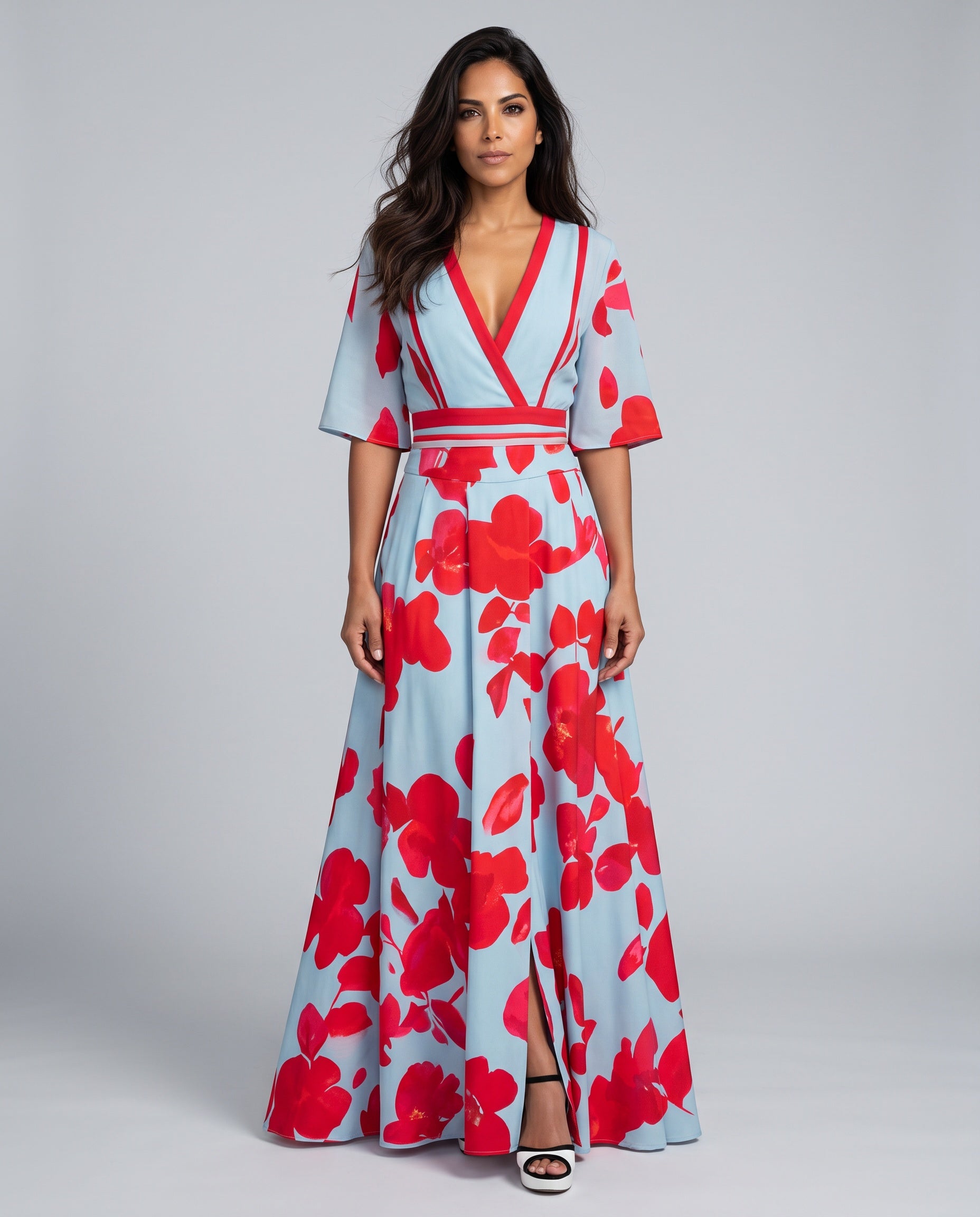 Edda | Floral Print Wrap Maxi Dress