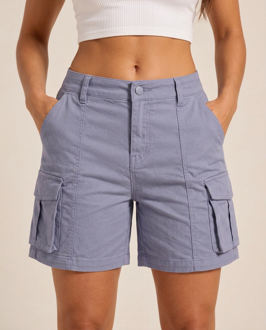 Aurelia | High Waist Bermuda Cargo Shorts