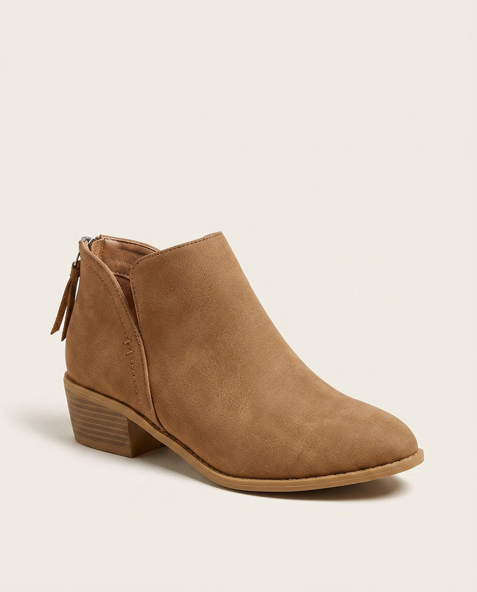 Elisa | Pointed Toe Low Block Heel Ankle Boots