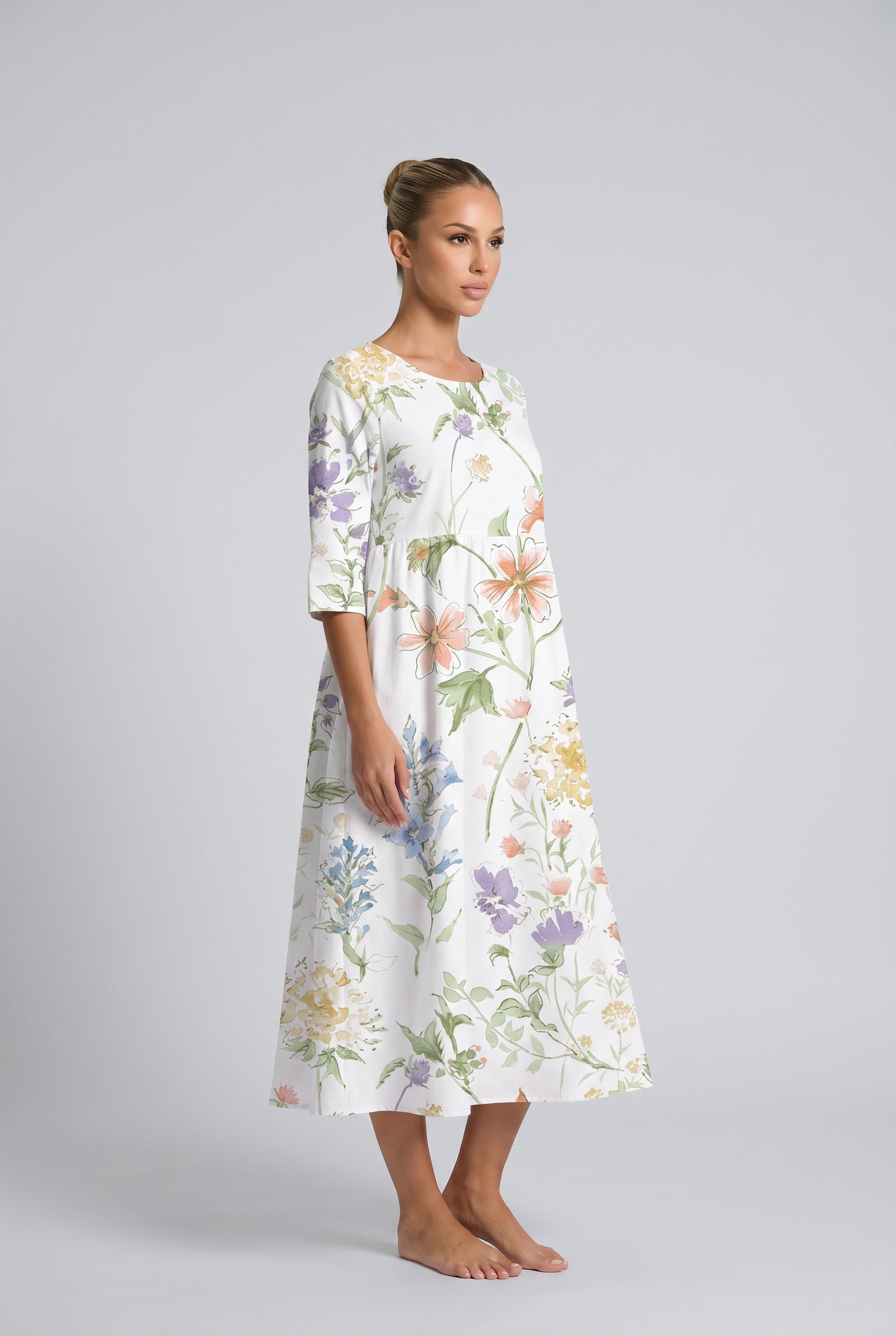 Callie | Loose Fit Short Sleeve Midi Dress
