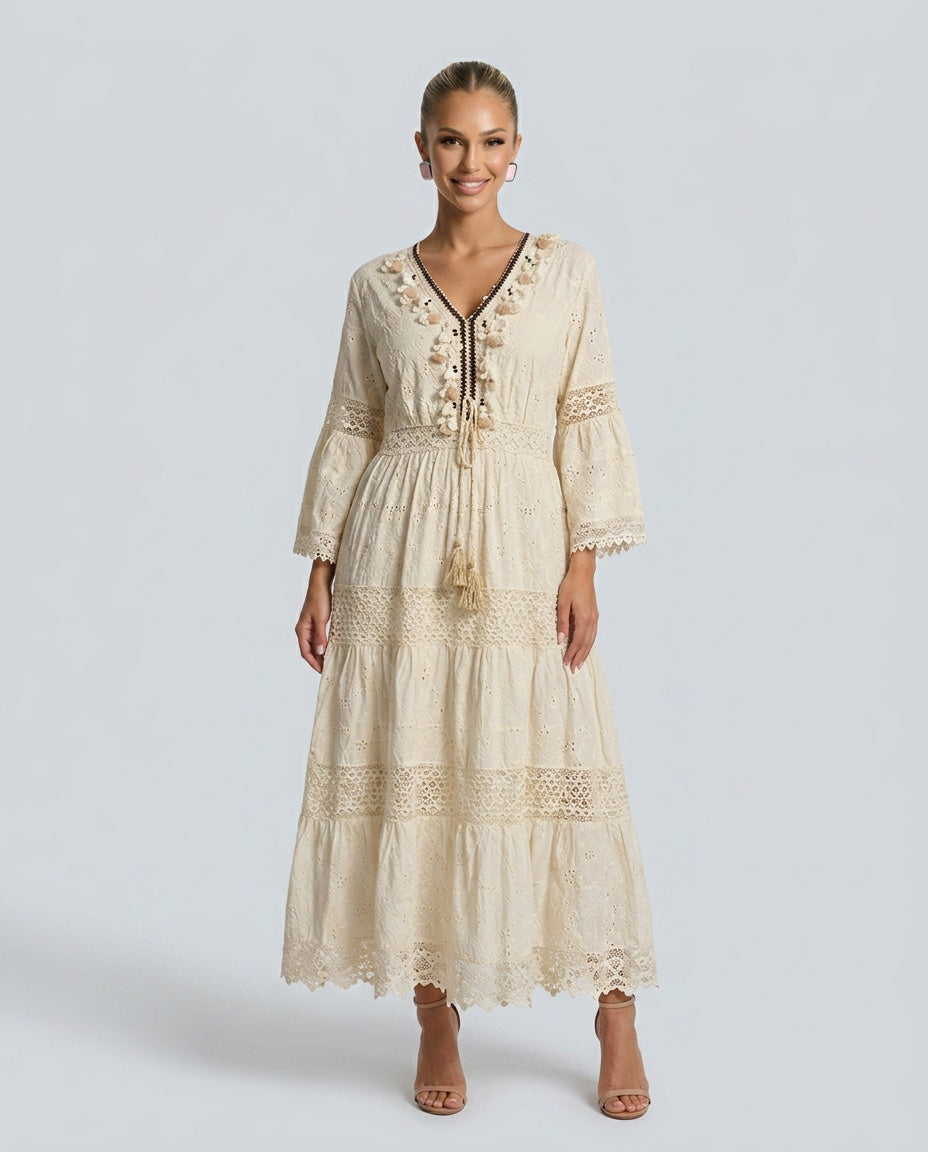 Eloise | Floral Lace Midi Dress