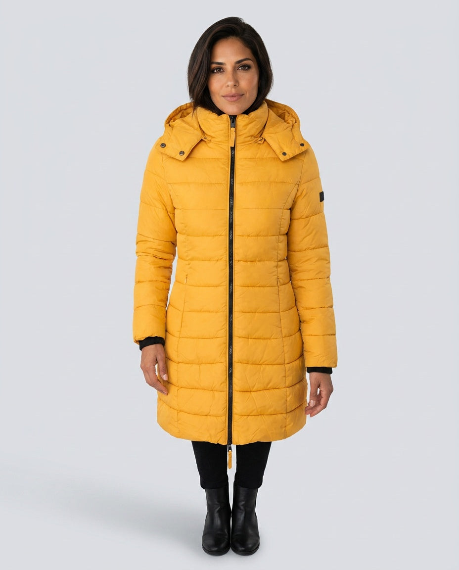 Freyja | Longline Quilted Hooded Puffer Coat