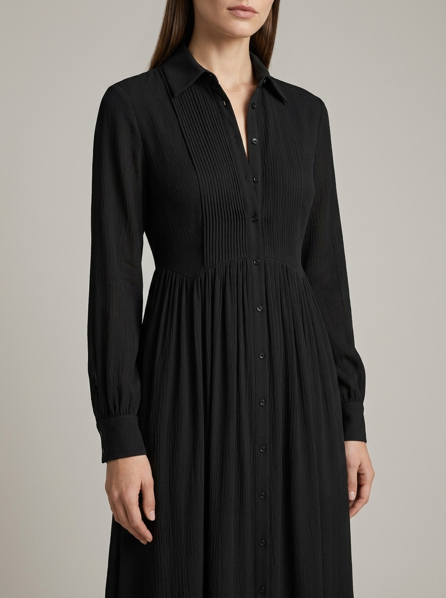 Hazel | Long Sleeve Button Front Maxi Dress