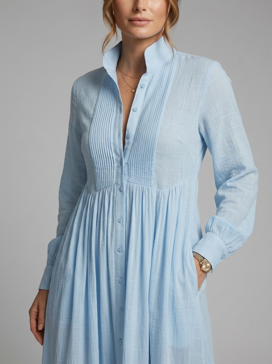 Hazel | Long Sleeve Button Front Maxi Dress