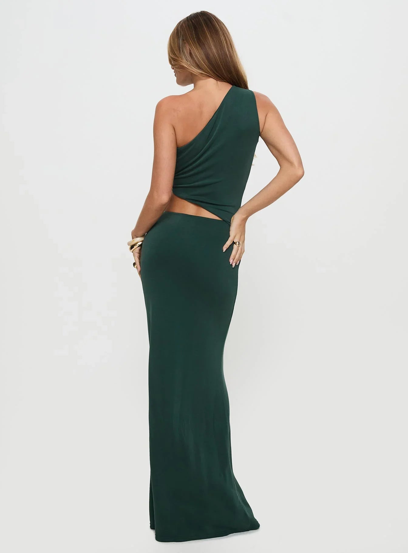Thea | One-Shoulder Ruched Cut-Out Maxi Dress